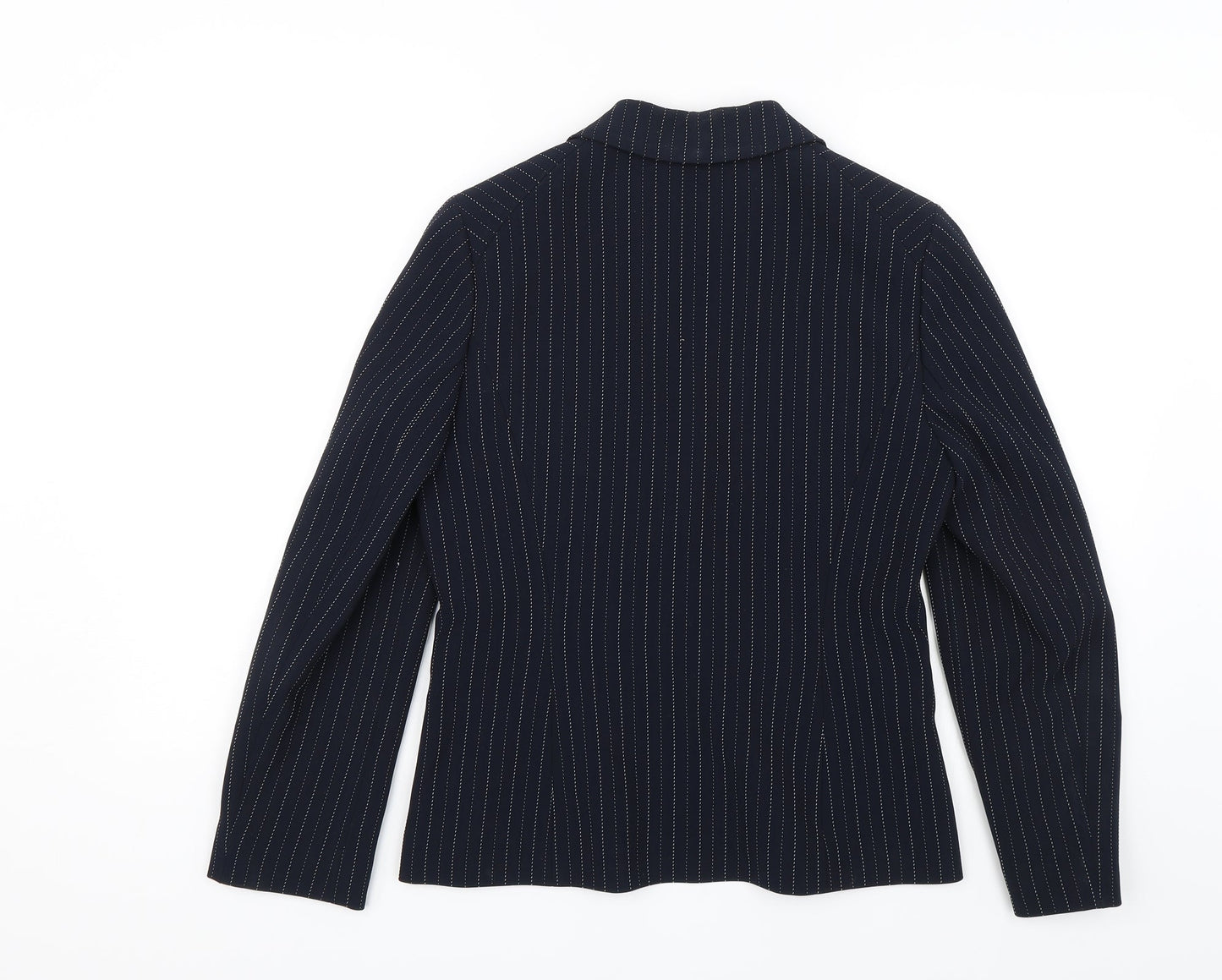 Precis Womens Blue Striped  Jacket Blazer Size 10