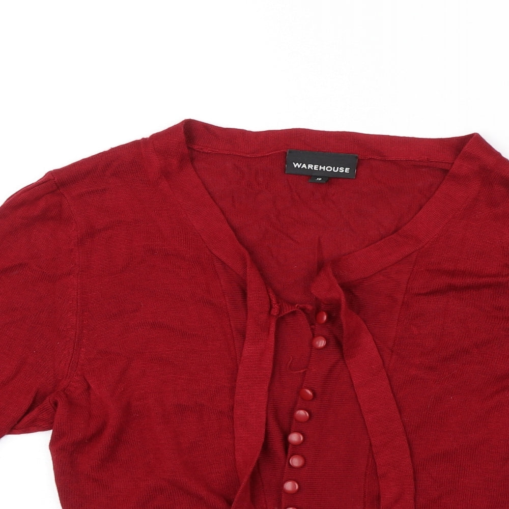 Warehouse Womens Red   Shrug Jumper Size 16