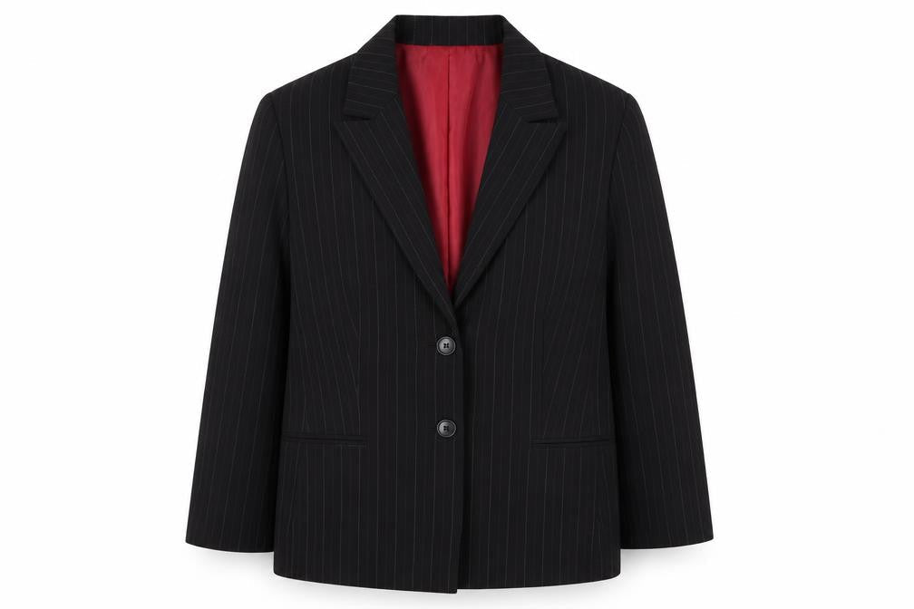 AMARANTO Womens Black Striped  Jacket Blazer Size 20