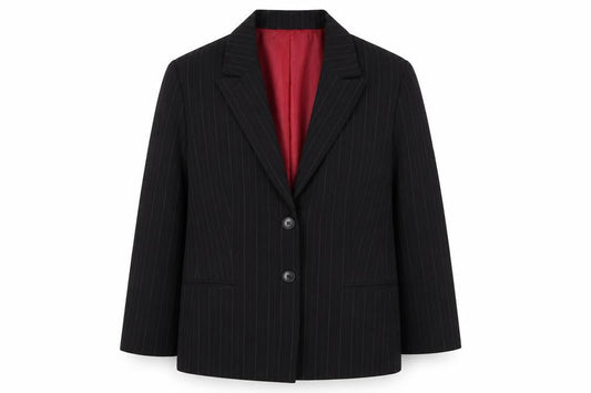 AMARANTO Womens Black Striped  Jacket Blazer Size 20
