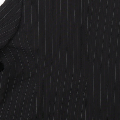 Brand and care label for AMARANTO women’s black striped jacket blazer, size UK 20