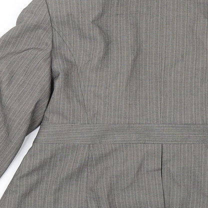 George Womens Grey Striped  Jacket Blazer Size 14