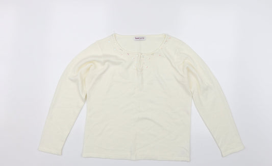 Bonmarché Womens White   Pullover Jumper Size S