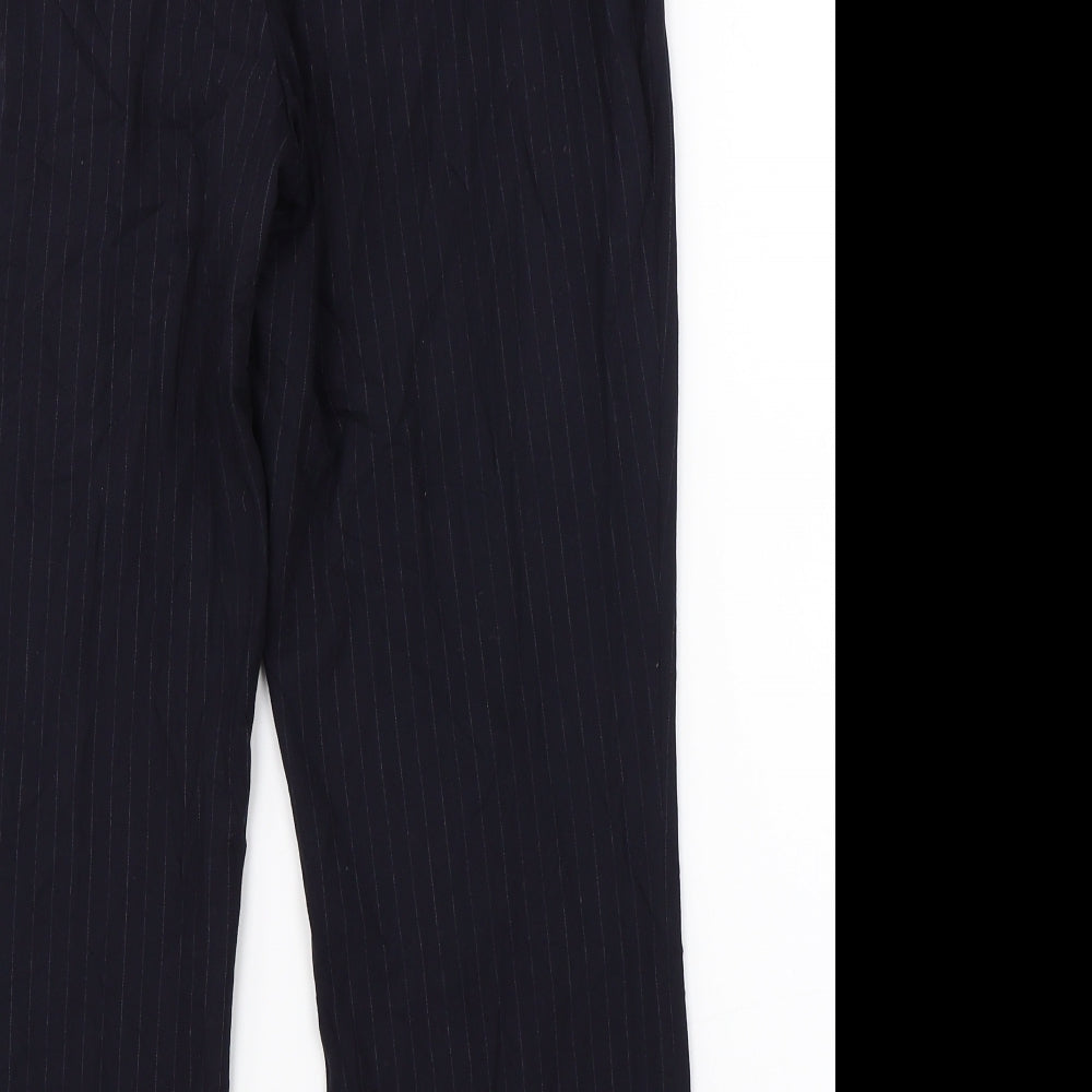 Marks & Spencer Womens Black Striped  Dress Pants Trousers Size 12 L23 in