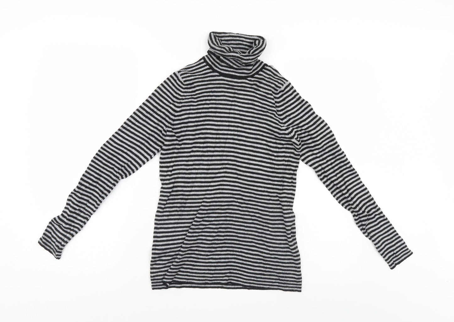 Marks and Spencer Womens Grey Striped  Pullover Jumper Size 14