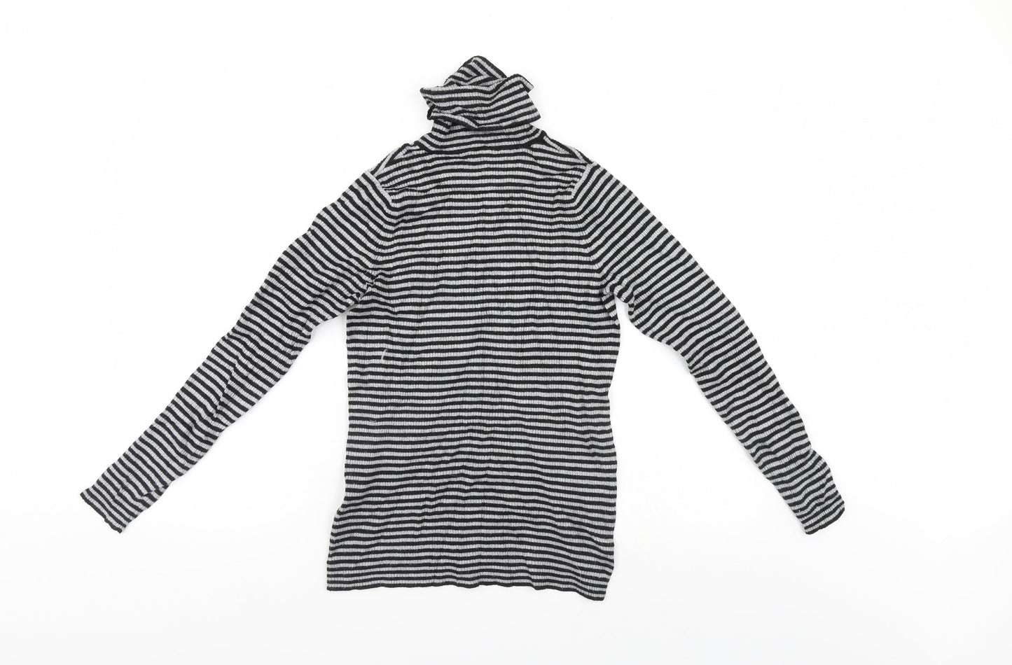 Marks and Spencer Womens Grey Striped  Pullover Jumper Size 14