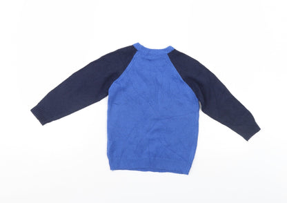 Preloved PEP & CO Girls Blue   Pullover Jumper Size 4-5 Years - Back
