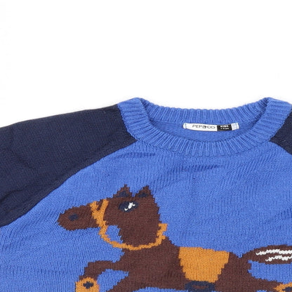 Preloved PEP & CO Girls Blue   Pullover Jumper Size 4-5 Years - Detail