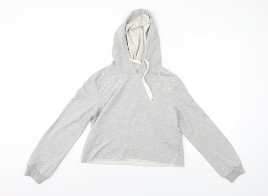Primark Womens Grey   Pullover Hoodie Size 8  - cropped