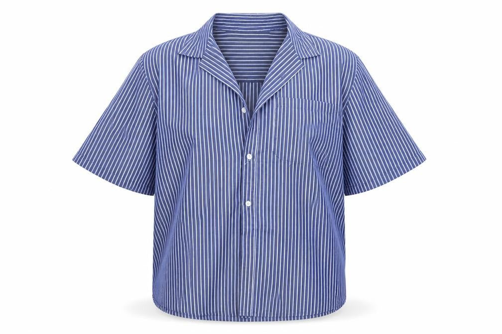 Originals Womens Blue Striped  Basic Button-Up Size L
