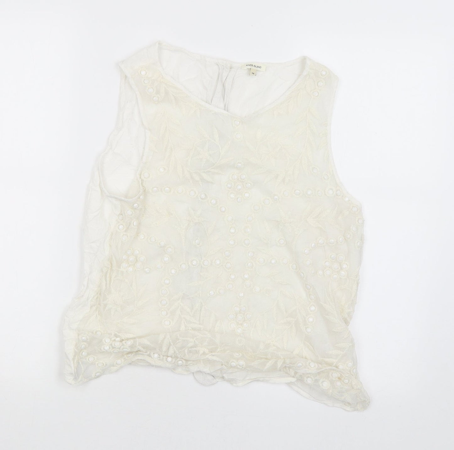River Island Womens White   Tank Dress  Size 14