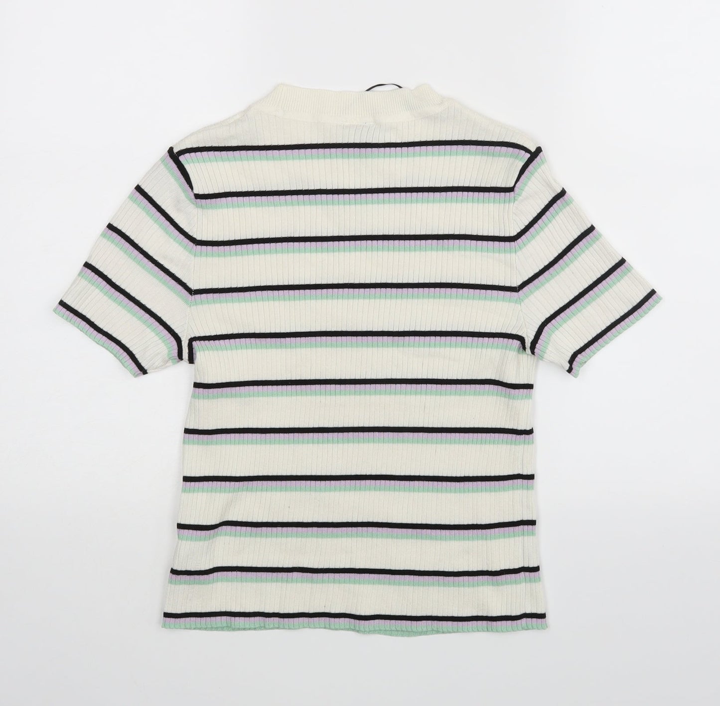 Divided Womens White Striped  Basic Blouse Size M