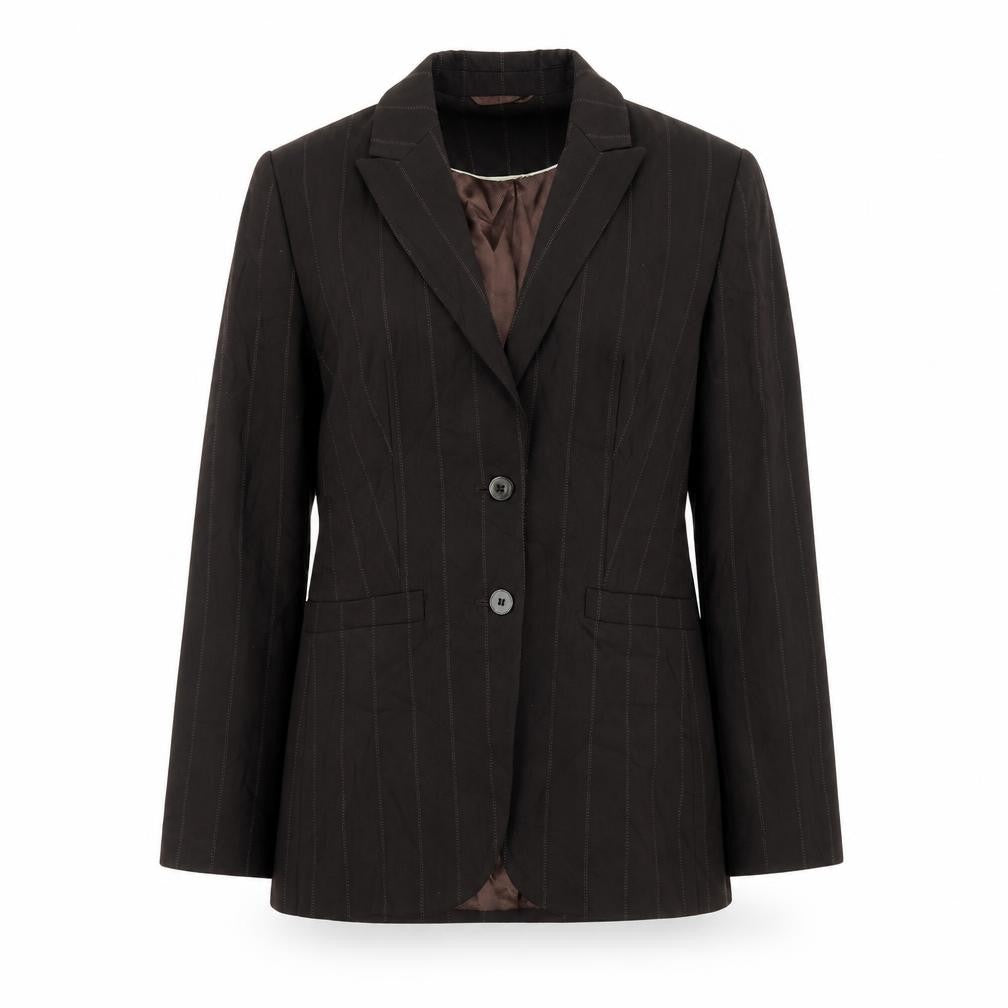 NEXT Womens Brown Striped  Jacket Suit Jacket Size 12