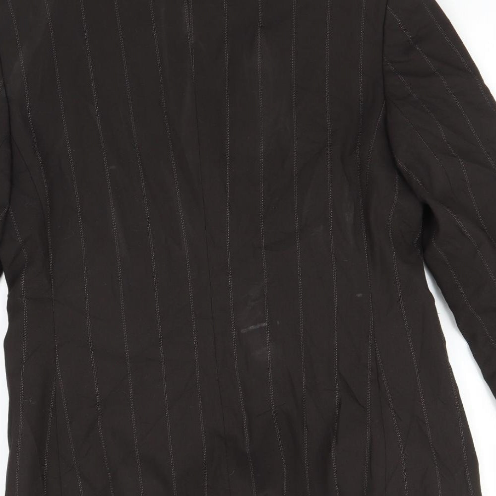 NEXT Womens Brown Striped  Jacket Suit Jacket Size 12