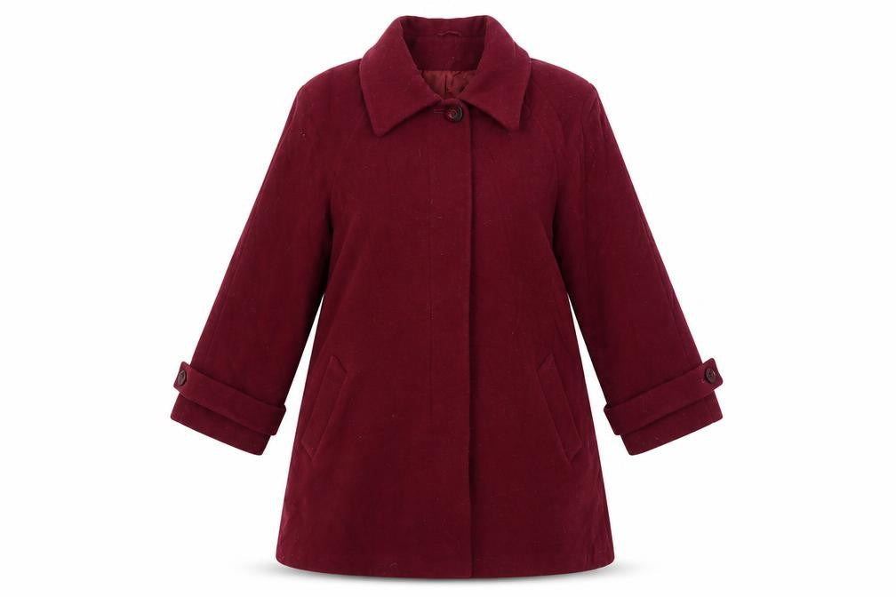 CONTEXT Womens Red   Overcoat Coat Size 10