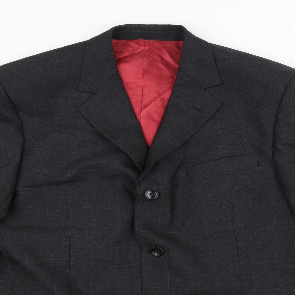 REMUS Mens Black   Jacket Suit Jacket Size 42