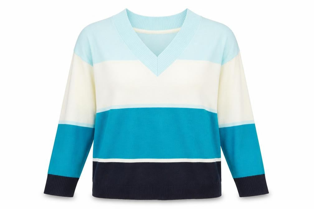 Principles Womens White Striped  Pullover Jumper Size 12