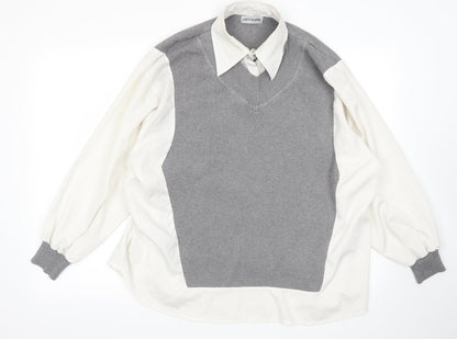 Preworn Mens Grey  Rayon Pullover Jumper Size M