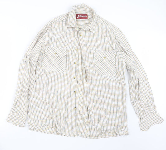 Jolliman Mens Green Check   Button-Up Size L