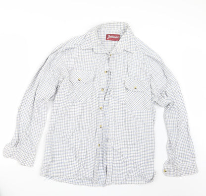 Jolliman Mens Blue Check   Button-Up Size L