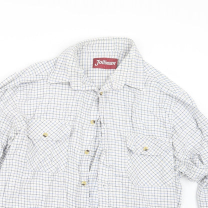Jolliman Mens Blue Check   Button-Up Size L