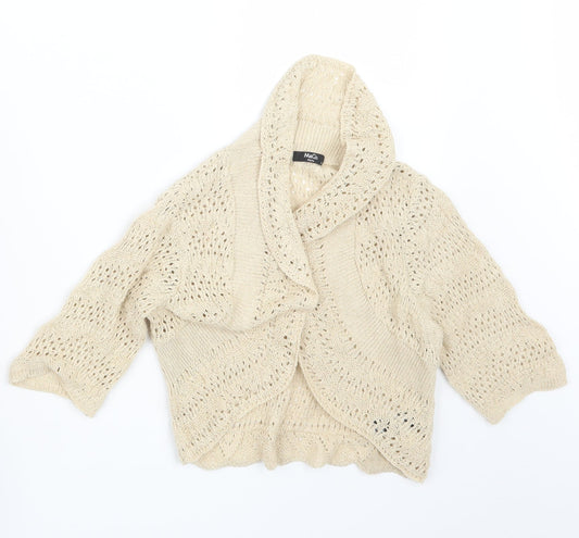 M&Co Womens Beige  Knit Cardigan Jumper Size XS