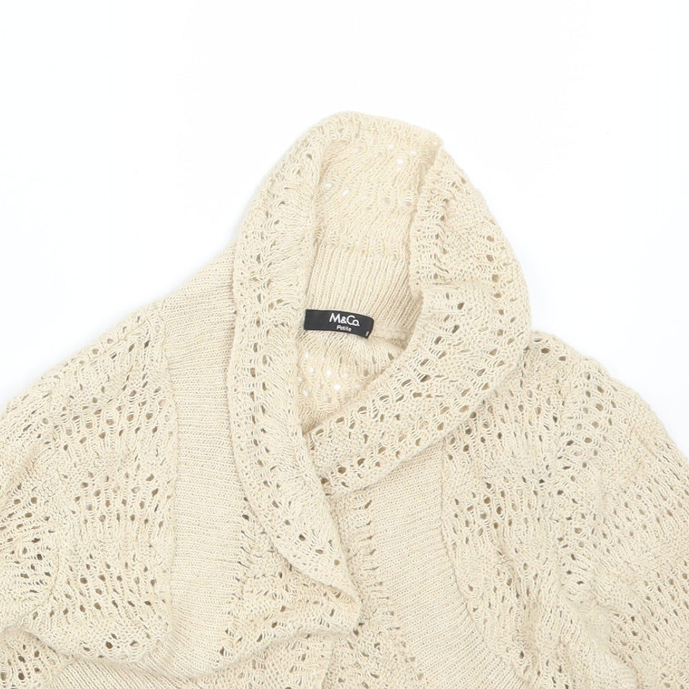 M&Co Womens Beige  Knit Cardigan Jumper Size XS