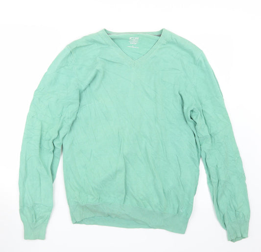 C* TWO Mens Green  Knit Pullover Jumper Size L