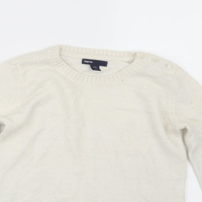 Preloved Gap Girls White  Knit Pullover Jumper Size 10-11 Years - Detail