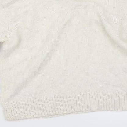 Preloved Gap Girls White  Knit Pullover Jumper Size 10-11 Years - Label
