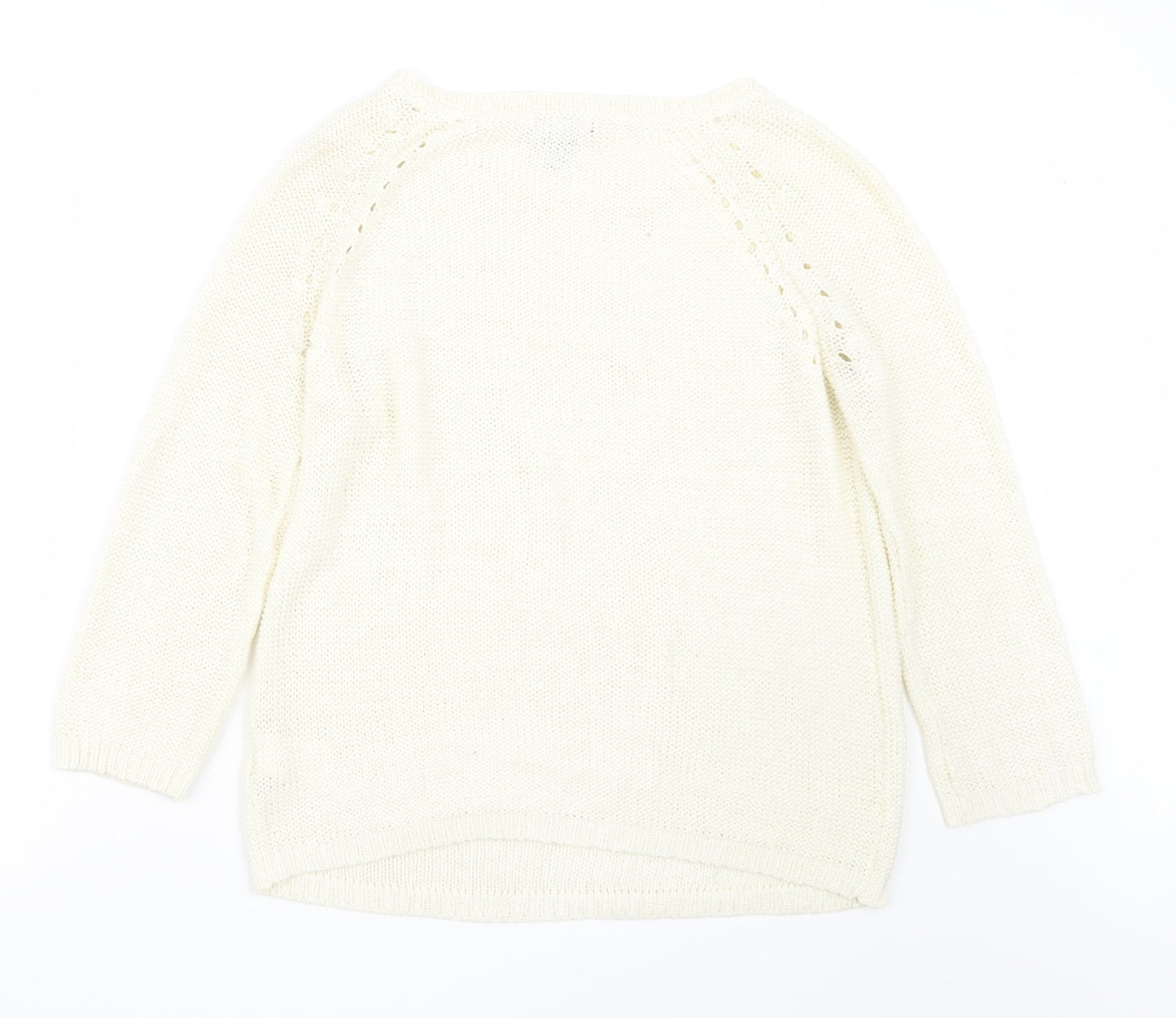 H&M Womens Ivory  Knit Pullover Jumper Size S