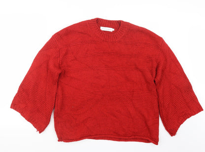 White Closet Womens Red  Knit Pullover Jumper Size 10