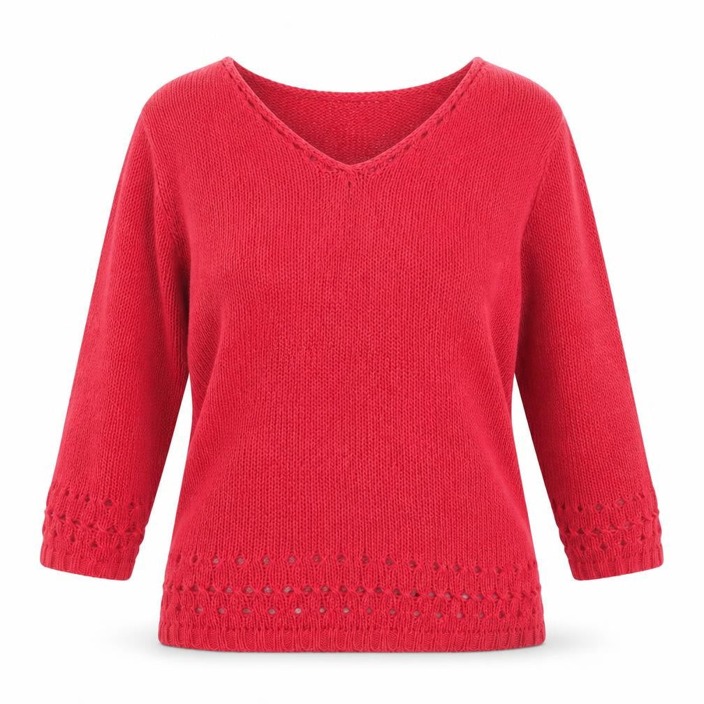 Avenue Womens Red  Knit Pullover Jumper Size M