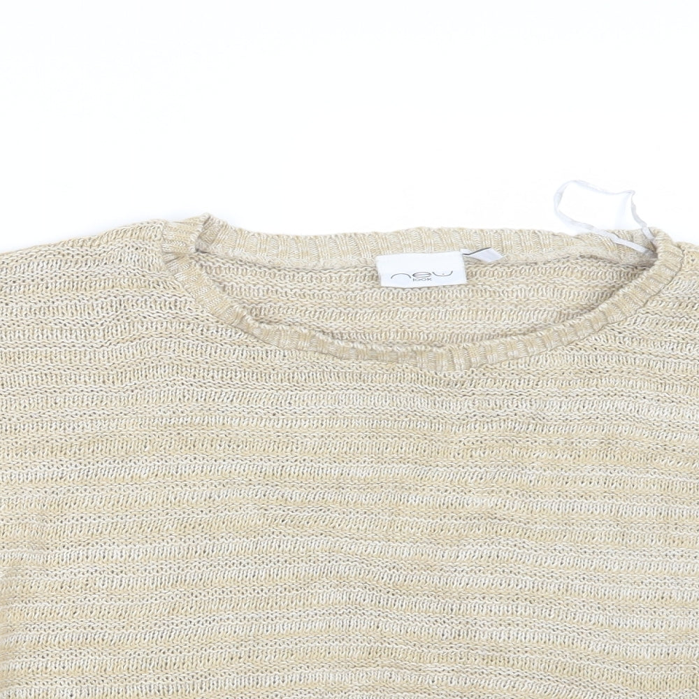 New Look Womens Beige  Knit Pullover Jumper Size 8