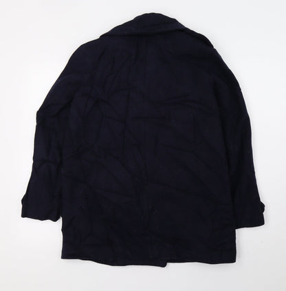 Preloved H&M Womens Blue   Overcoat Jacket Size 8 - Back