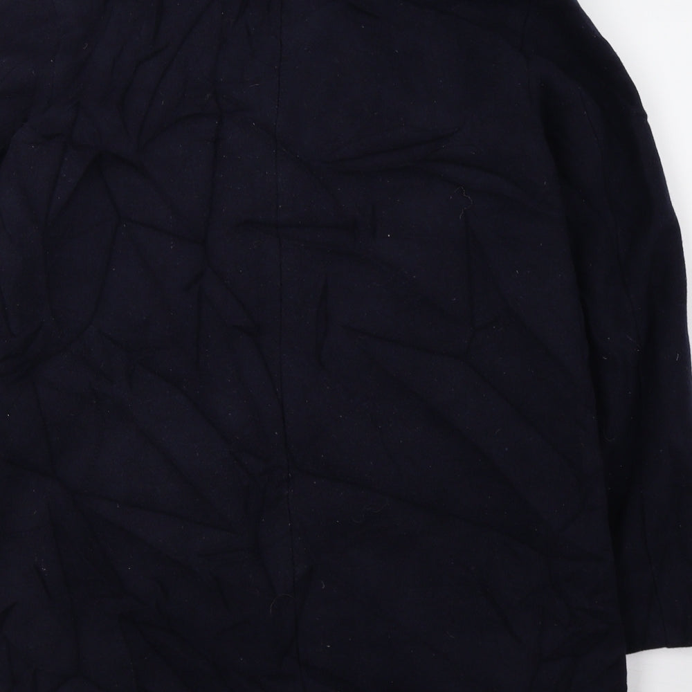 H&M Womens Blue   Overcoat Jacket Size 8