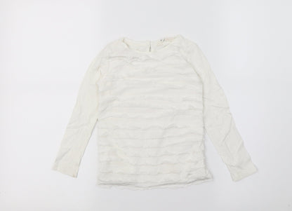 Additional front view of H&M girls’ white jersey basic t-shirt, size 3-4, years