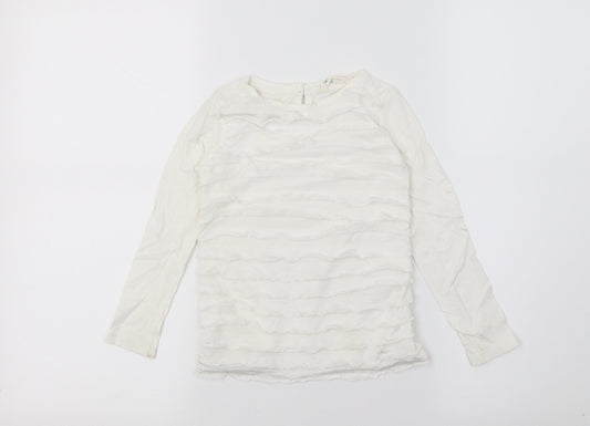 H&M Girls White  Jersey Basic T-Shirt Size 3-4 Years