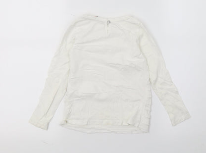 Back view of H&M girls’ white jersey basic t-shirt, size 3-4, years