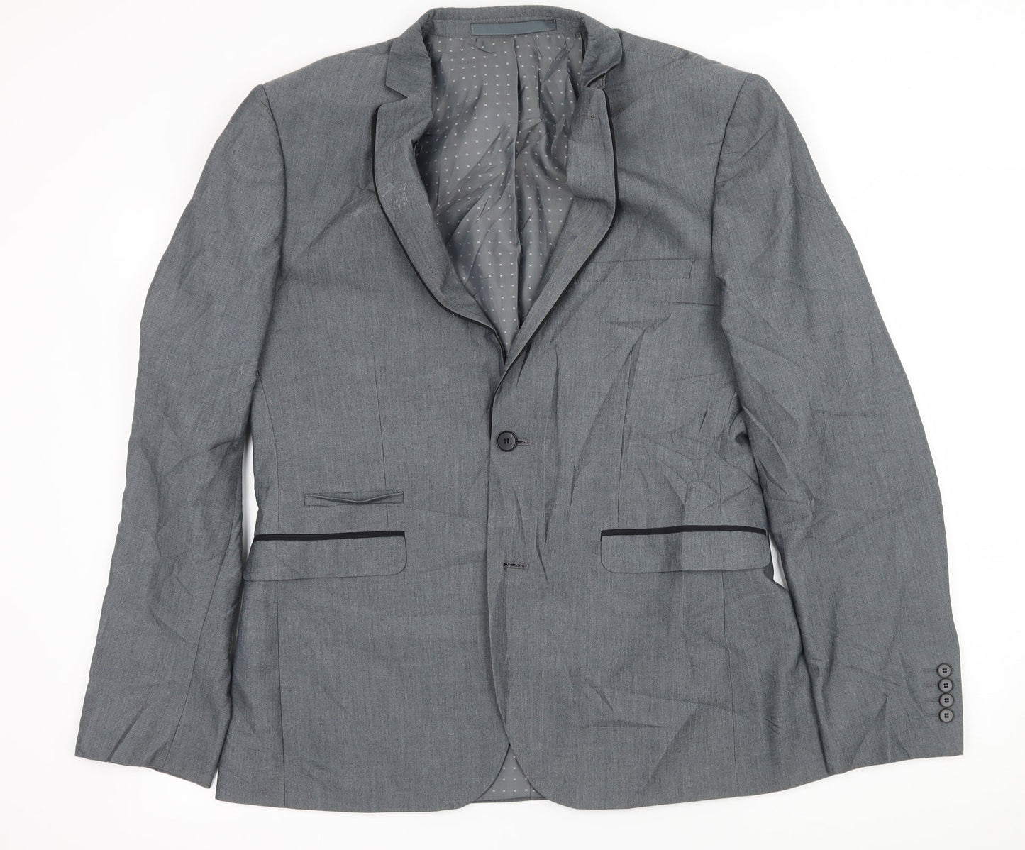 Burton Mens Grey Striped  Jacket Suit Jacket Size L