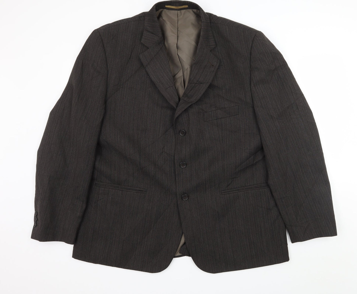 George Mens Grey Striped  Jacket Suit Jacket Size XL