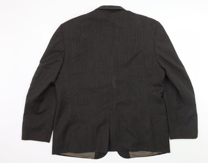 George Mens Grey Striped  Jacket Suit Jacket Size XL