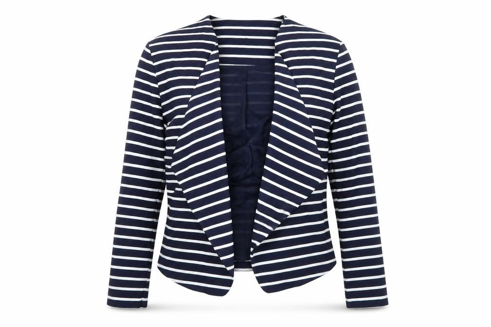 New Look Womens Blue Striped  Jacket  Size 6