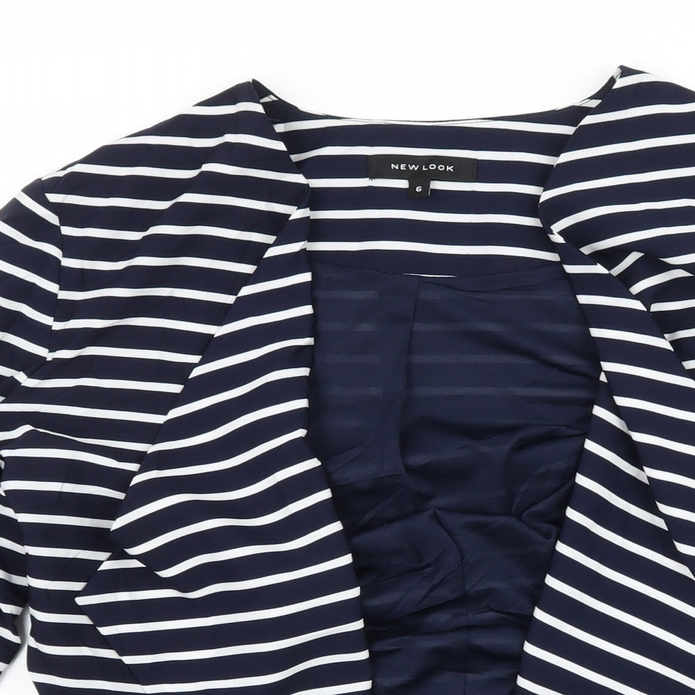 New Look Womens Blue Striped  Jacket  Size 6