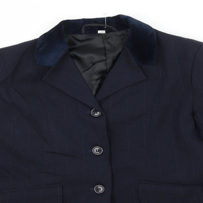 Phoenix Mens Blue Striped  Jacket Suit Jacket Size S