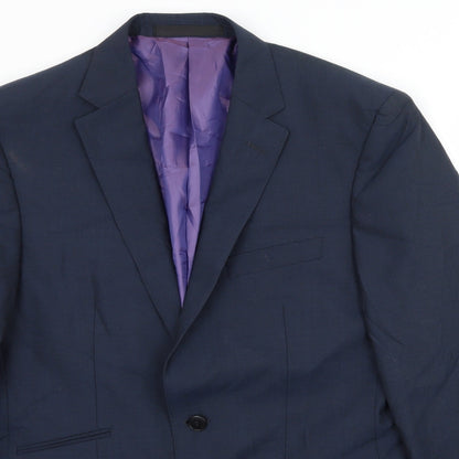 Close-up detail of Autograph men’s blue jacket suit jacket, size L