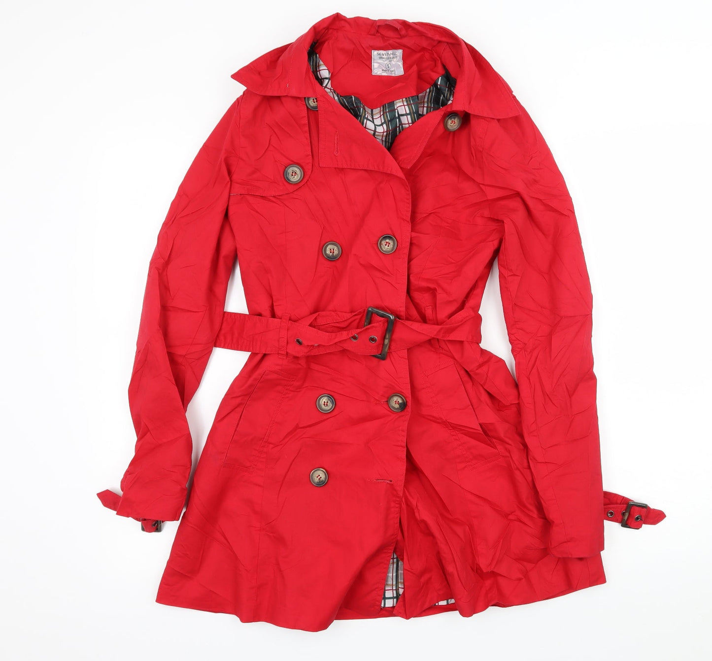 Seven Hill Womens Red   Overcoat Coat Size S