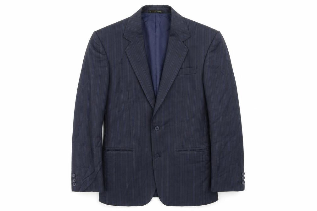 Preworn Mens Blue Striped  Jacket Suit Jacket Size 36