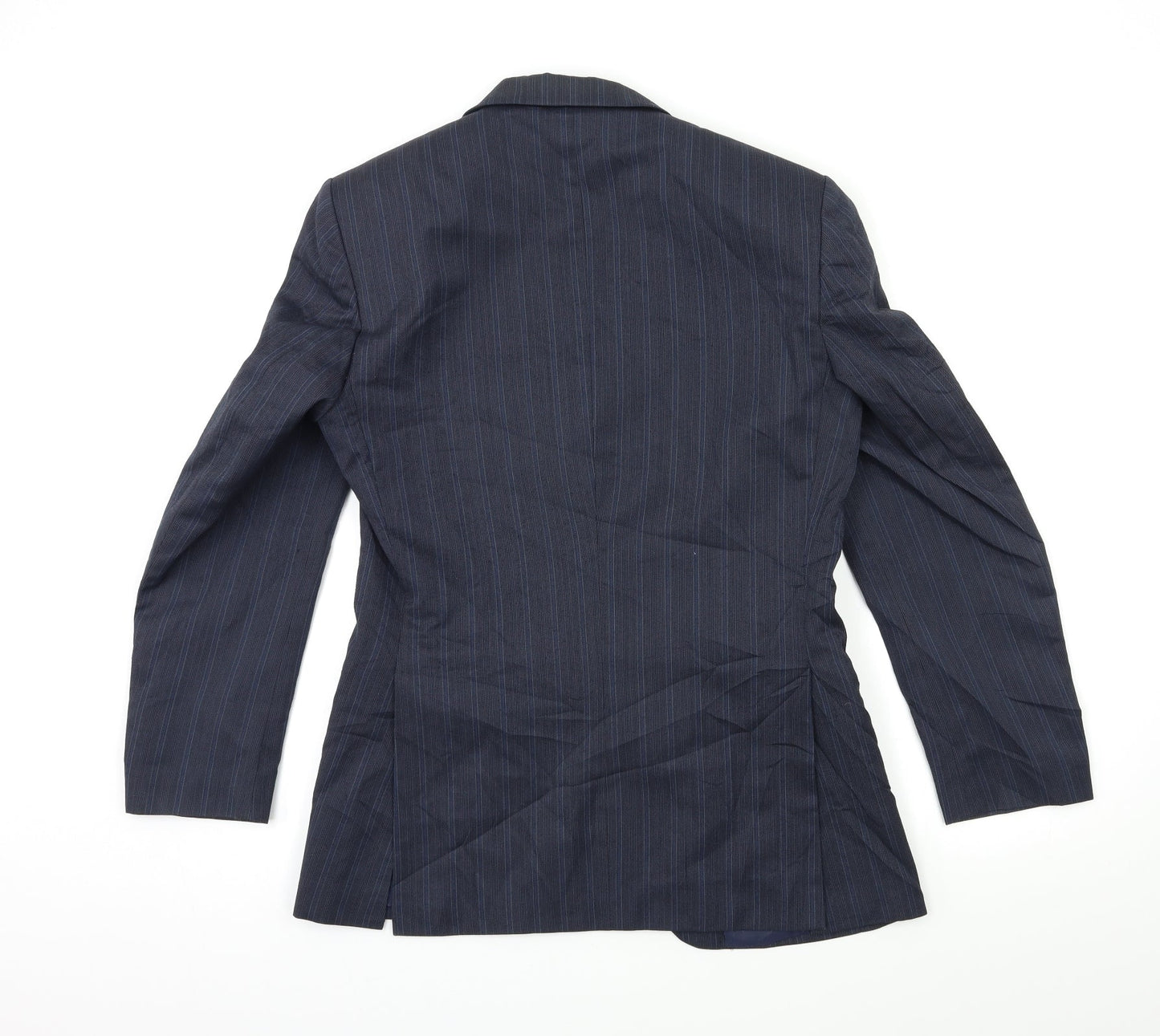 Preworn Mens Blue Striped  Jacket Suit Jacket Size 36