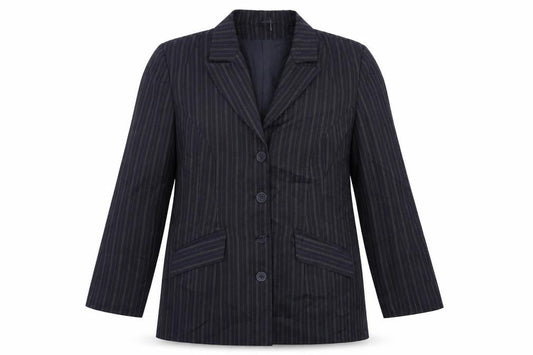 essence Womens Blue Striped  Jacket Suit Jacket Size 18